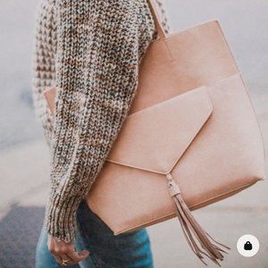 Anthropologie Thoma Clutch & Tote Bag - rose / nude